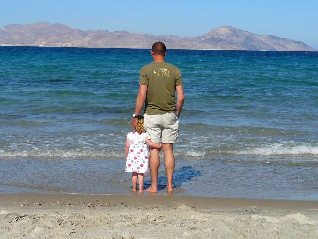 father daughter beach